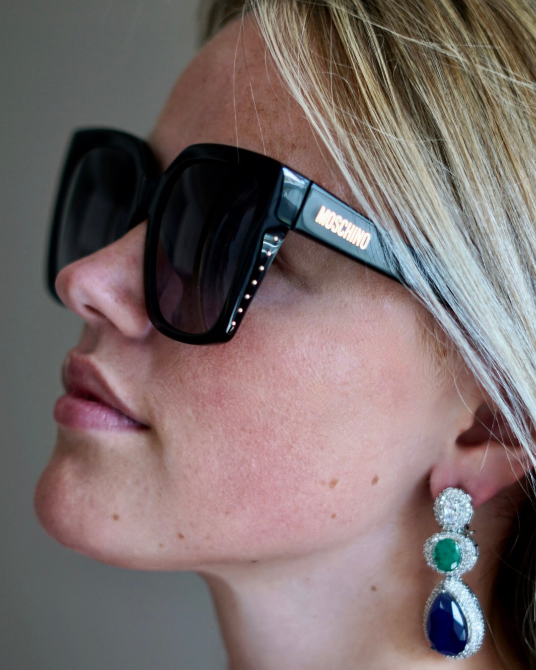 Indigo Rhodium Plated Earrings
