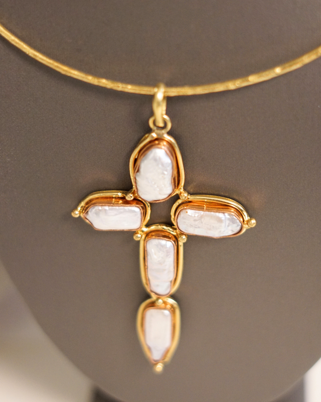 Queen Gold Cross Necklace
