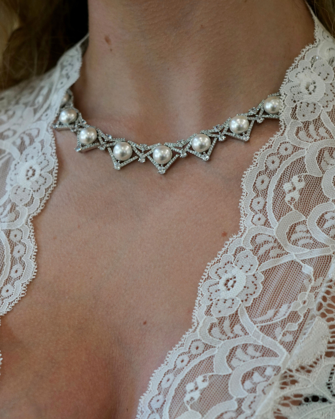 Diana Pearl Necklace Set