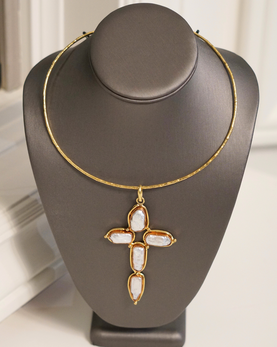 Queen Gold Cross Necklace