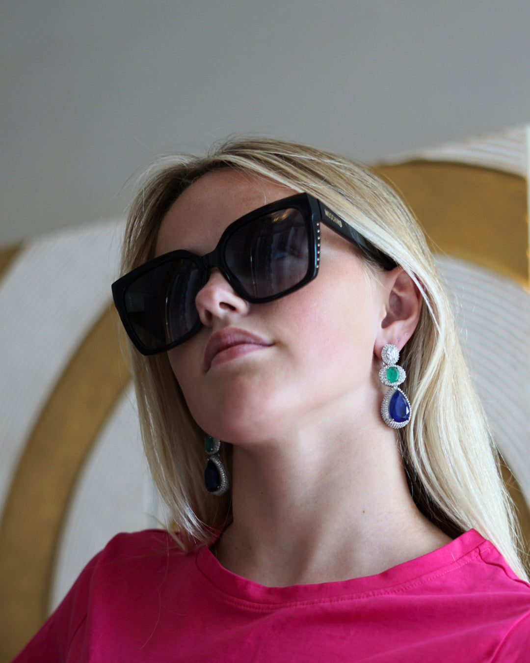 Indigo Rhodium Plated Earrings