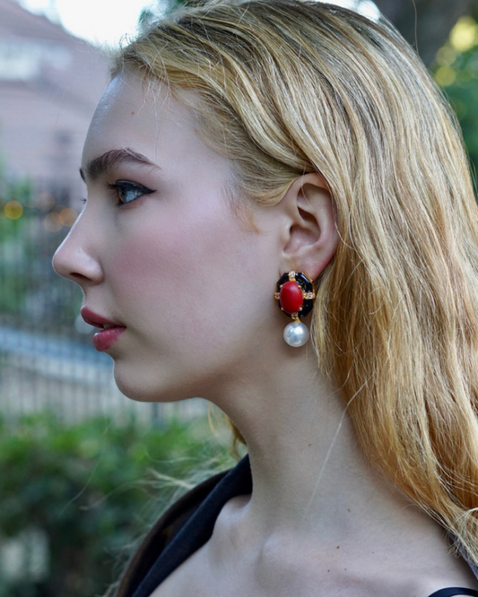 Ayden Red Coral Earrings